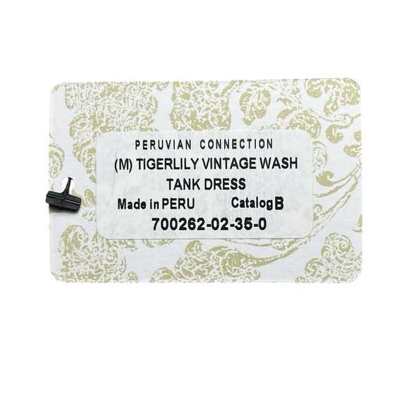 Peruvian Connection Pima Cotton Tigerlily Vintage Wash Tank Dress Size M NWT - Picture 7 of 8